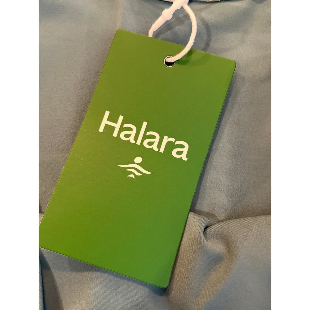 Halara NEW Women Size Large Dusty Blue Bike Shorts with Pockets - Picture 4 of 7